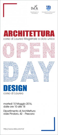 Orientamento, Laurea in Architettura, Laurea in design